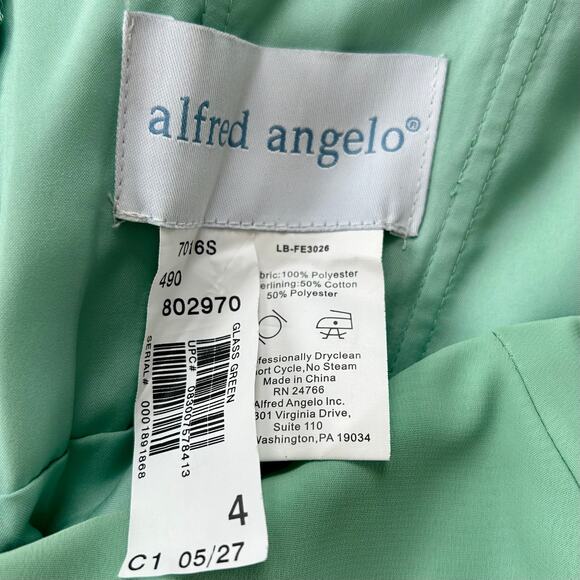 Vintage Alfred Angelo babydoll empire waist chiffon 90s Y2K bridesmaid wedding 4 - Picture 10 of 11